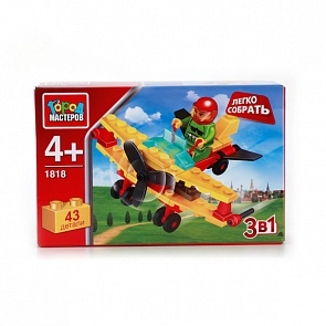 Конструктор - Легко собрать - Самолет 3-в-1 (Город мастеров, KK-1818-Rsim)